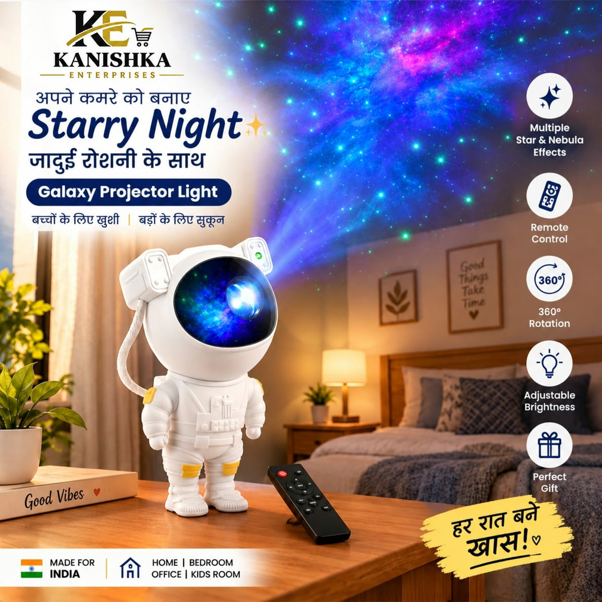 Astronaut Galaxy Projector – Magical Star Light 🚀✨