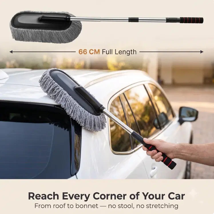 Microfiber Car Duster with Steel Extendable Handle – Car Cleaning Duster (Pack of 1)