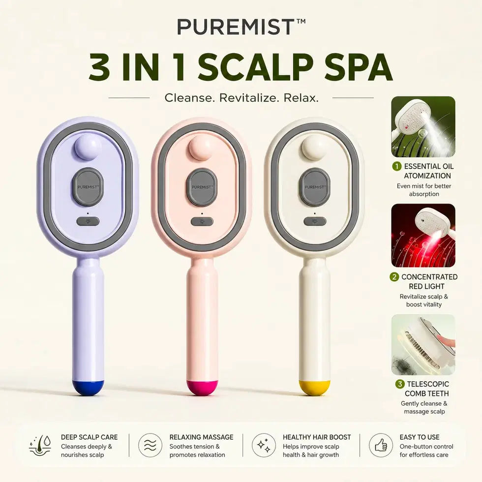 3 In 1 Scalp Spa Rechargeable Hair Spray Comb – Oil, Serum & Water Applicator (Pack of 1)