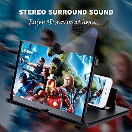 8 Inch HD Screen Magnifier – 3D Phone Projector for Movies & Videos