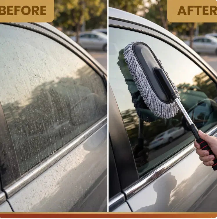 Microfiber Car Duster with Steel Extendable Handle – Car Cleaning Duster (Pack of 1)