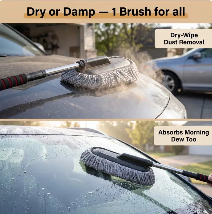 Microfiber Car Duster with Steel Extendable Handle – Car Cleaning Duster (Pack of 1)