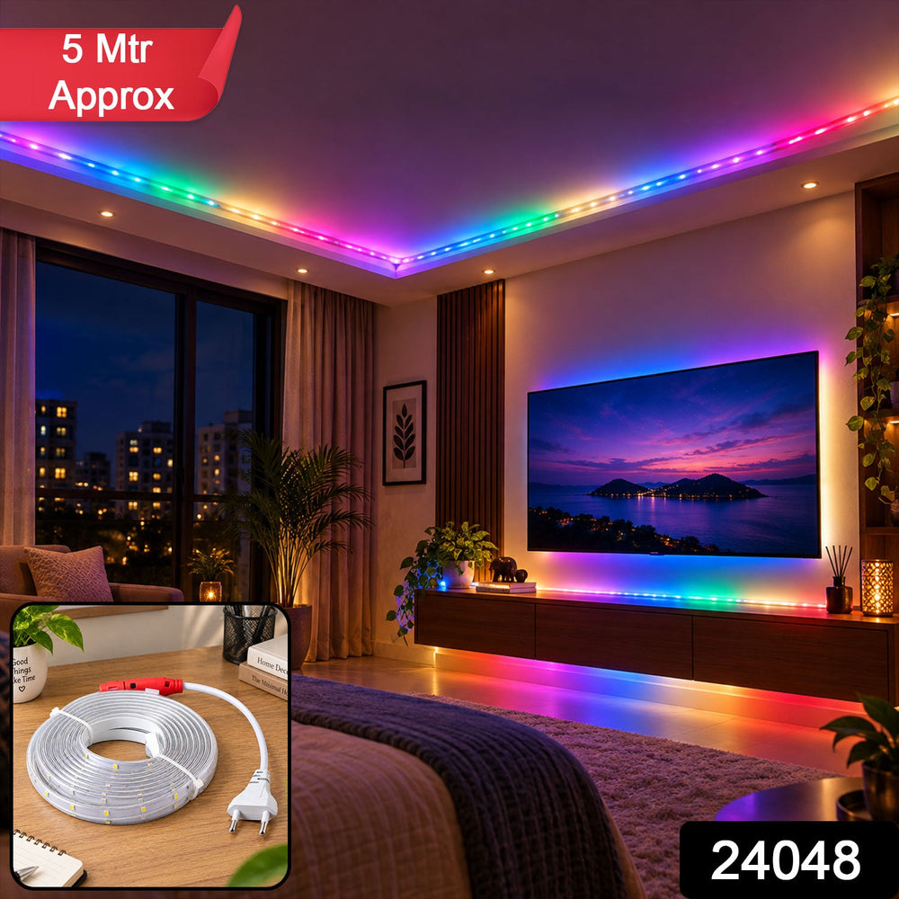 Rgb Decorative Led Running Rope Light With Inline Controller For Home Room Decor