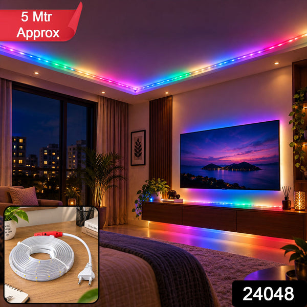Rgb Decorative Led Running Rope Light With Inline Controller For Home Room Decor