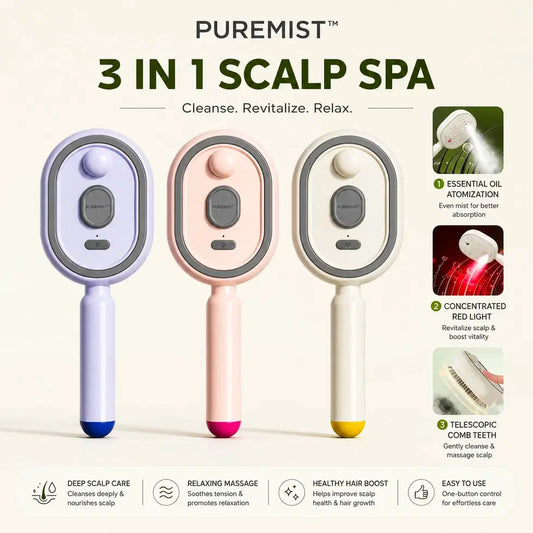 3 In 1 Scalp Spa Rechargeable Hair Spray Comb – Oil, Serum & Water Applicator (Pack of 1)